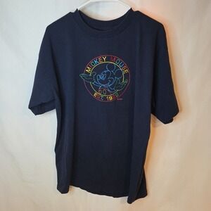 Disney Embroidered Mickey Mouse T Shirt Unisex XL Monogram Single Stitch USA VTG